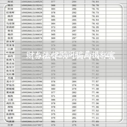 财务法律顾问骗局揭秘案 财务法律顾问骗局揭秘案