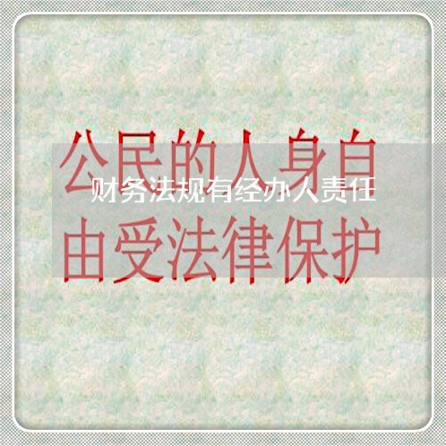 财务法规有经办人责任 财务法规有经办人责任