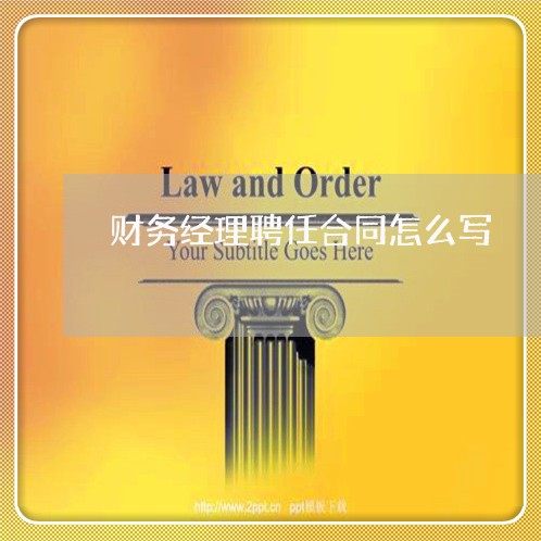 财务经理聘任合同怎么写/2023040489572