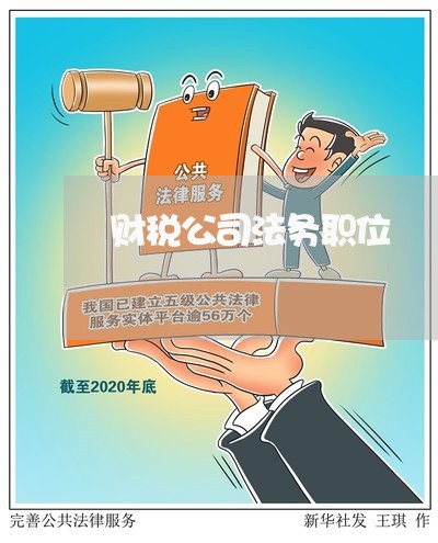 财税公司法务职位 财税公司法务职位