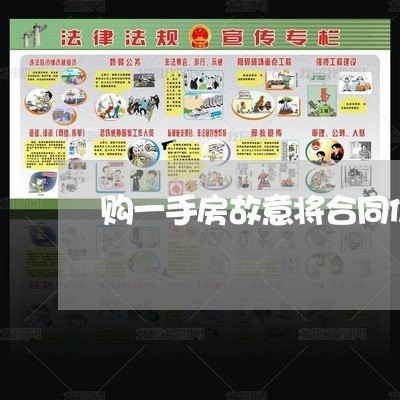 购一手房故意将合同价写低/2023061505816