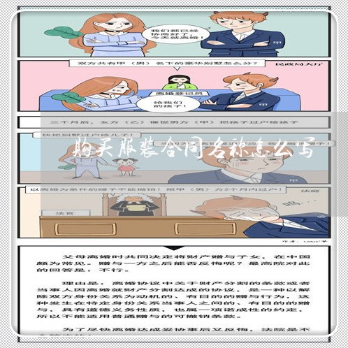 购买服装合同名称怎么写/2023022665068
