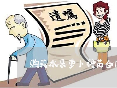 购买水果萝卜种苗合同怎么写/2023041024047