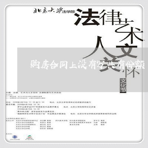 购房合同上没有写共有份额/2023042372472 购房合同上没有写共有份额/2023042372472