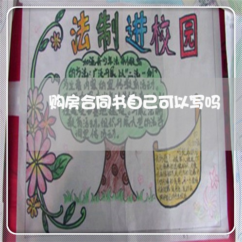 购房合同书自己可以写吗/2023041483816