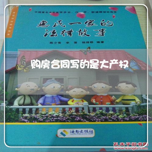 购房合同写的是大产权/2023041020361 购房合同写的是大产权/2023041020361