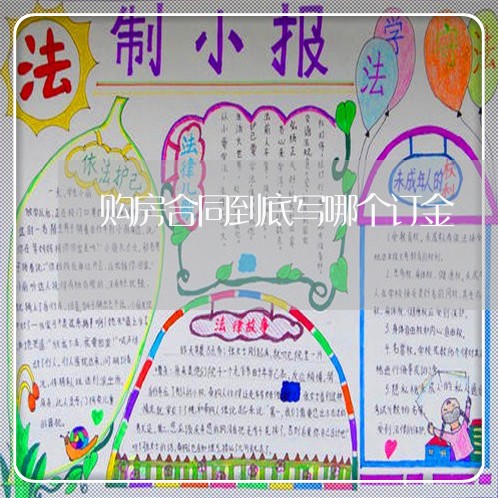 购房合同到底写哪个订金 购房合同到底写哪个订金