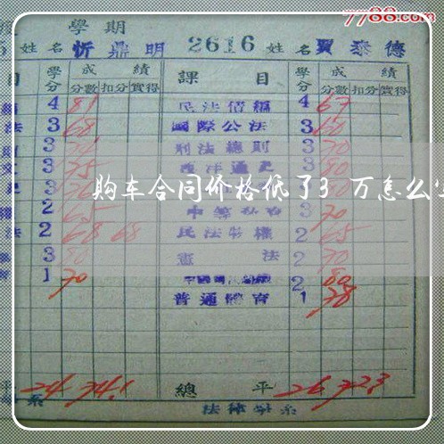购车合同价格低了3万怎么写/2023060270361