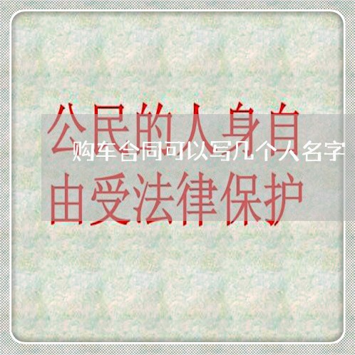 购车合同可以写几个人名字/2023060325056 购车合同可以写几个人名字/2023060325056