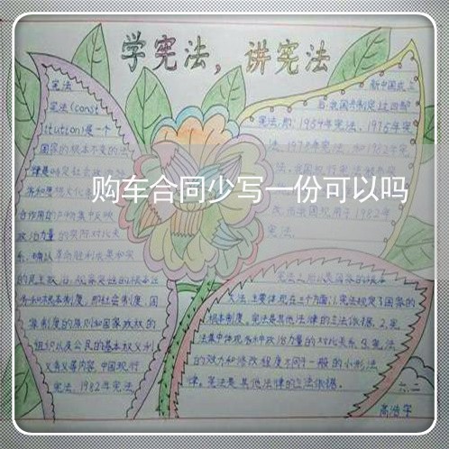 购车合同少写一份可以吗/2023060660593