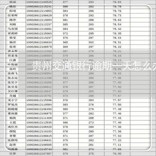 贵州交通银行逾期一天怎么办/2023060150692