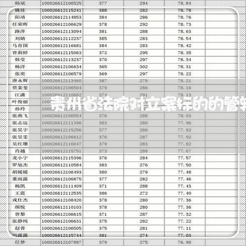 贵州省法院对立案标的的管辖约定