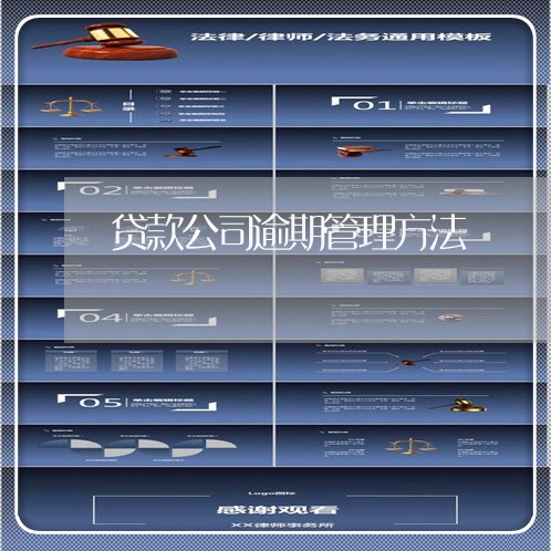 贷款公司逾期管理方法