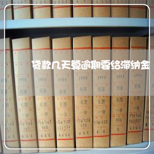 贷款几天算逾期要给滞纳金