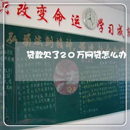 贷款欠了20万网贷怎么办