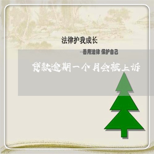 贷款逾期一个月会被上诉