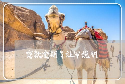 贷款逾期了让写说明 贷款逾期了让写说明