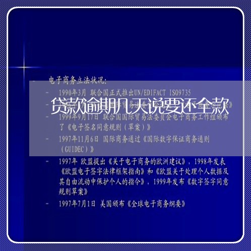 贷款逾期几天说要还全款