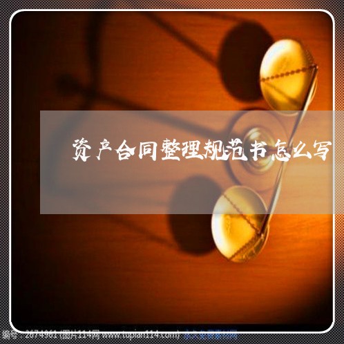 资产合同整理规范书怎么写/2023041203936 资产合同整理规范书怎么写/2023041203936