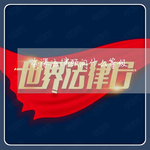 资深法律顾问什么等级/2023061776826