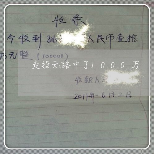 走投无路中了1000万/2023012936293