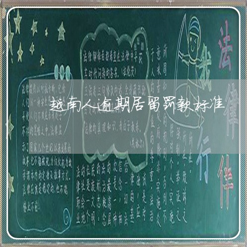 越南人逾期居留罚款标准