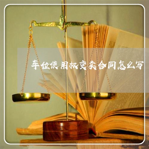 车位使用权变卖合同怎么写/2023030371695