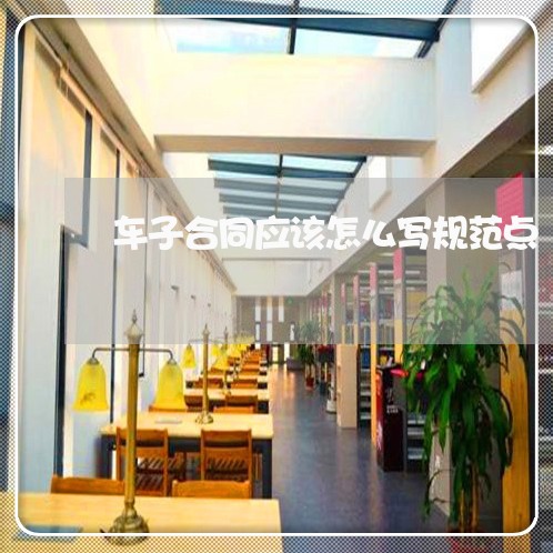 车子合同应该怎么写规范点/2023022668279