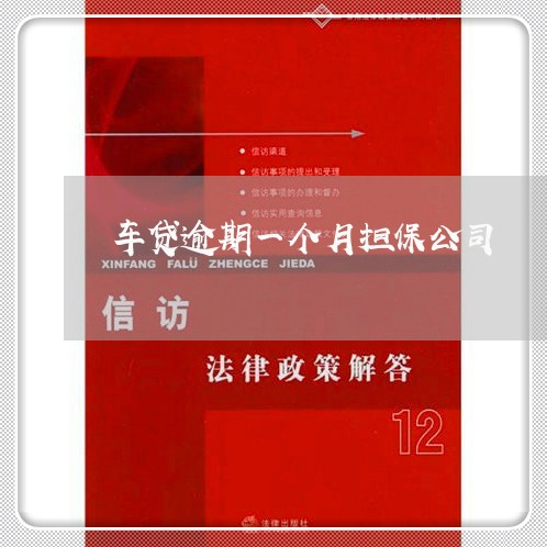车贷逾期一个月担保公司