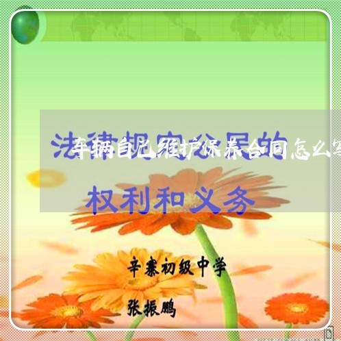 车辆自己维护保养合同怎么写/2023011720361 车辆自己维护保养合同怎么写/2023011720361