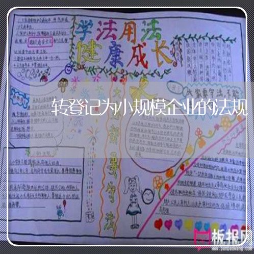 转登记为小规模企业的法规