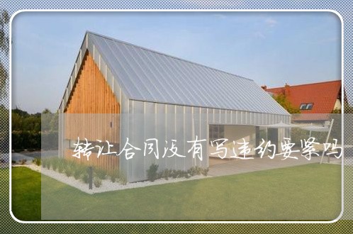 转让合同没有写违约要紧吗/2023011771704 转让合同没有写违约要紧吗/2023011771704