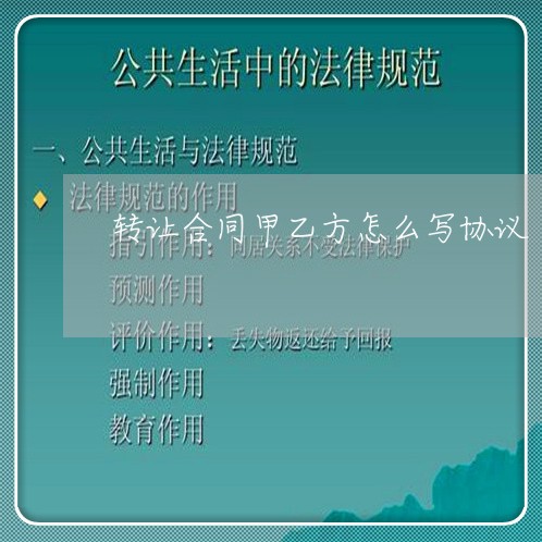 转让合同甲乙方怎么写协议/2023040974936
