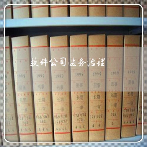 软件公司法务治理 软件公司法务治理