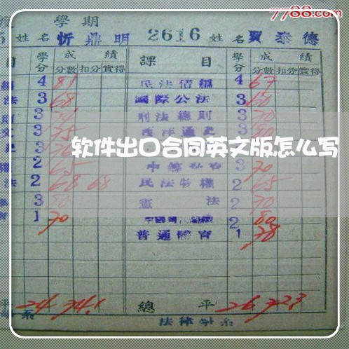 软件出口合同英文版怎么写/2023042126938