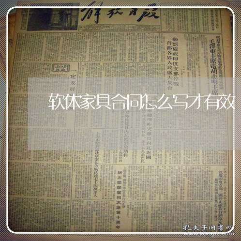 软体家具合同怎么写才有效/2023041242481 软体家具合同怎么写才有效/2023041242481
