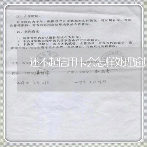 还不起信用卡会怎样处理逾期/2023062917492