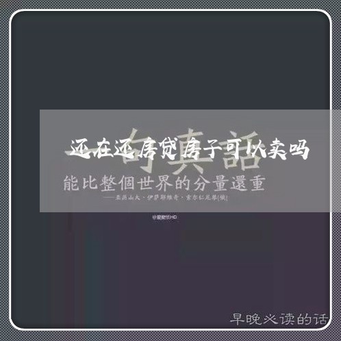 还在还房贷房子可以卖吗/2023060883826