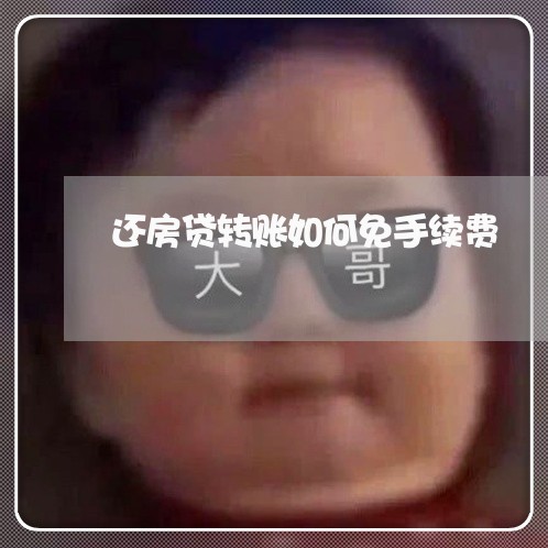 还房贷转账如何免手续费/2023060938372