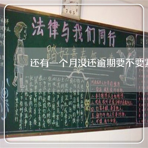 还有一个月没还逾期要不要紧