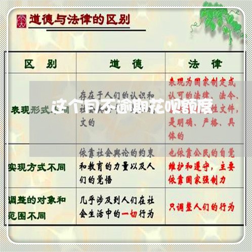 这个月不逾期花呗额度 这个月不逾期花呗额度