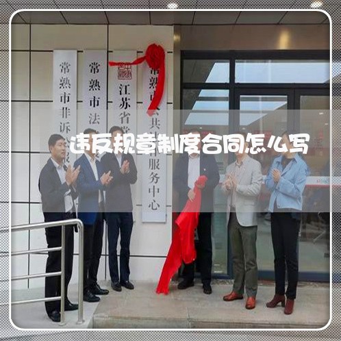 违反规章制度合同怎么写/2023041216037 违反规章制度合同怎么写/2023041216037