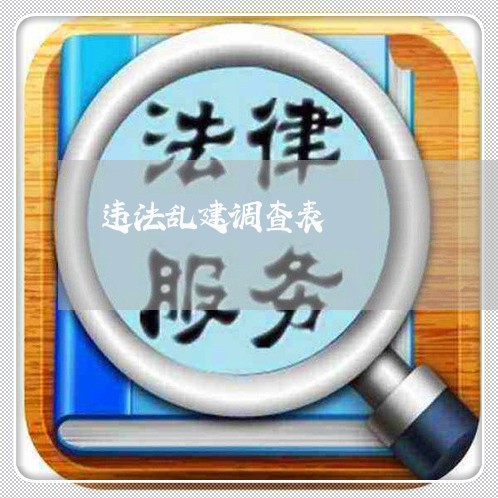 违法乱建调查表