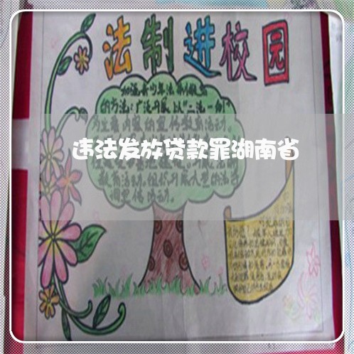 违法发放贷款罪湖南省 违法发放贷款罪湖南省