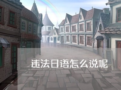 违法日语怎么说呢