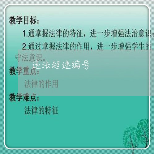 违法超速编号
