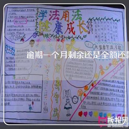 逾期一个月剩余还是全额还款