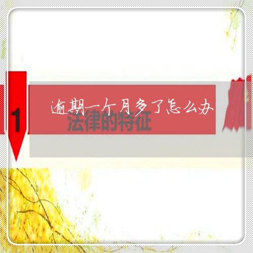逾期一个月多了怎么办