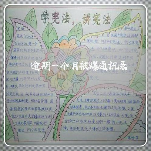 逾期一个月被爆通讯录