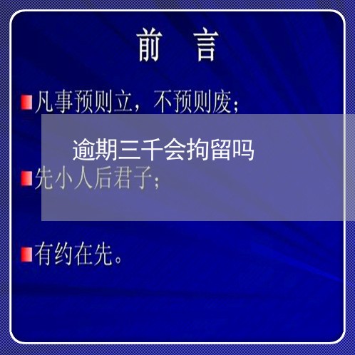 逾期三千会拘留吗